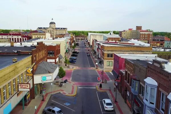 aerial view of Huntington, Indiana